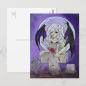 Postkarte "Dunkelende Rose" (Vorne/Hinten)