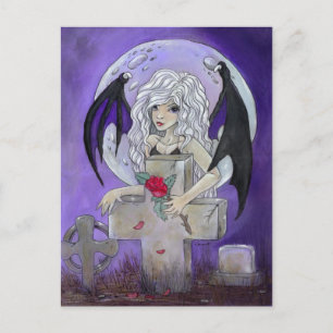 Postkarte "Dunkelende Rose"