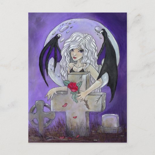 Postkarte "Dunkelende Rose" (Vorderseite)