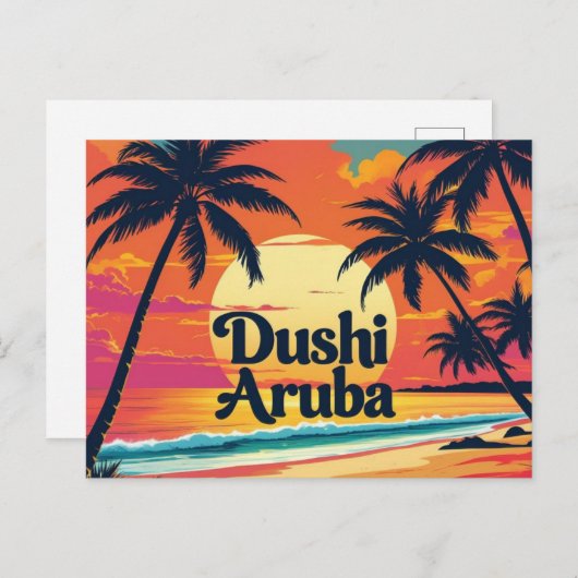 Postkarte Dushi aruba (Vorne/Hinten)