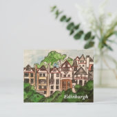 Postkarte Edinburgh (Häuser neben Schloss) (Stehend Vorderseite)
