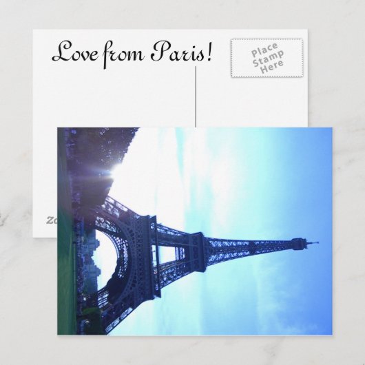 Postkarte Eiffelturm (Vorne/Hinten)