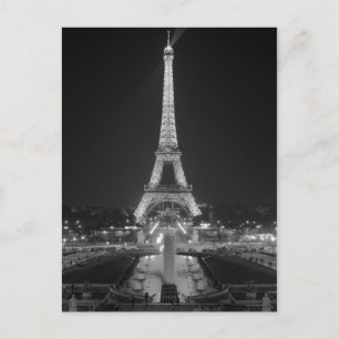 Postkarte: Eiffelturm in Schwarz-Weiß-Paris Postkarte