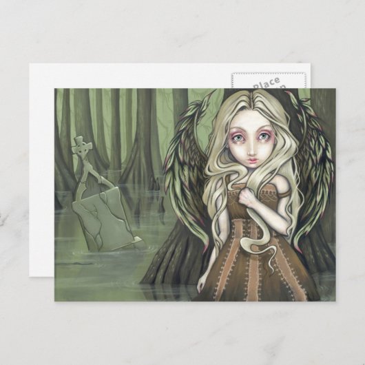 Postkarte "Ein Grab im Sumpf" (Vorne/Hinten)