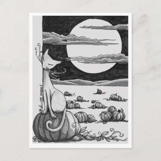 Postkarte: Ein Halloweenfeld Postkarte (Vorderseite)