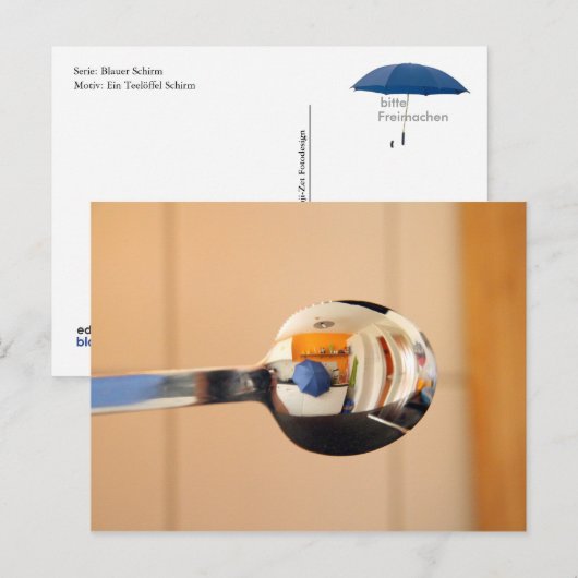 Postkarte - Ein Teelöffel Schirm (Vorne/Hinten)