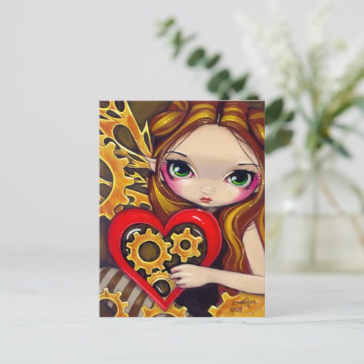 Postkarte "Ein Uhrwerk Valentine" (Stehend Vorderseite)