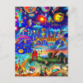Postkarte Eine Welt seltsamer Charaktere (Vorderseite)
