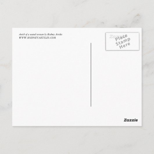 Postkarte einer sitzenden Frau (Rückseite)