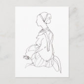 Postkarte einer sitzenden Frau (Vorderseite)