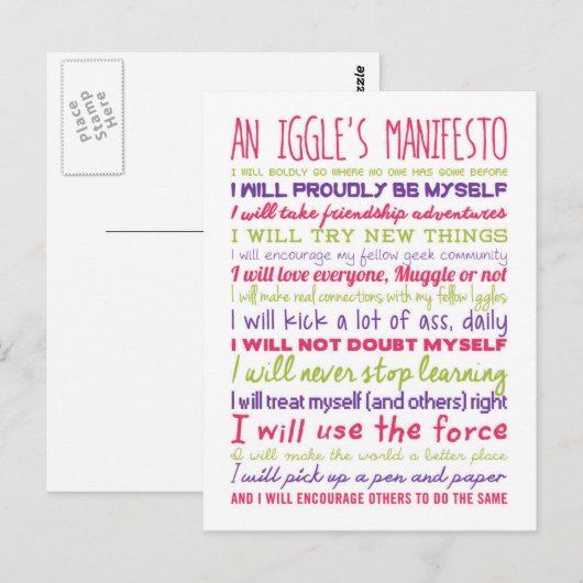 Postkarte eines Ausgleichs (Vorne/Hinten)