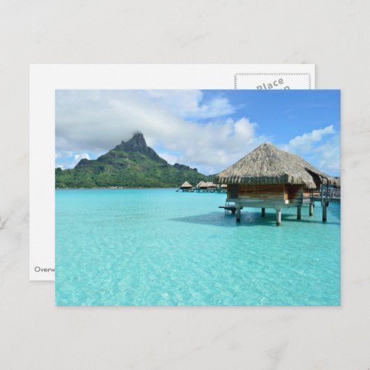 Postkarte eines Badeortes in Bora Bora (Vorne/Hinten)