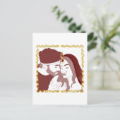 Postkarte eines romantischen indischen Desi-Paares (Stehend Vorderseite)