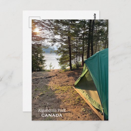 Postkarte eines Zeltes im Algonquin Park (Vorne/Hinten)