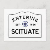 Postkarte - Einfahrt in das Schild "Scituate Road" (Vorderseite)
