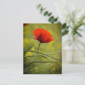 Postkarte Einzelner Mohn (Stehend Vorderseite)