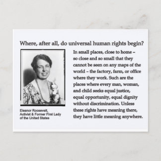Postkarte-Eleanor Roosevelt Menschenrechte Postkarte