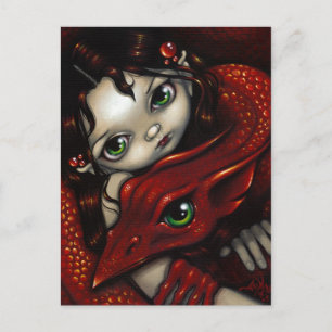 Postkarte "Elf Maiden und ihr Drache"