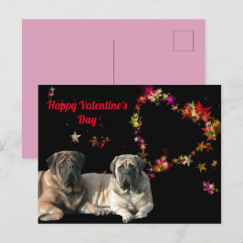 Postkarte English Mastiff Valentinstags 