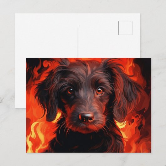 Postkarte Entzündete Blume (Vorne/Hinten)