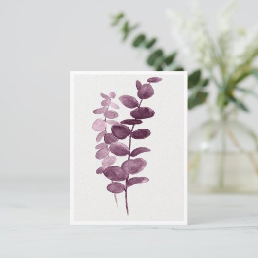 Postkarte - Eukalyptus-Aquarelle (Stehend Vorderseite)