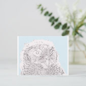Postkarte - Eulenküken zum Ausmalen (Stehend Vorderseite)