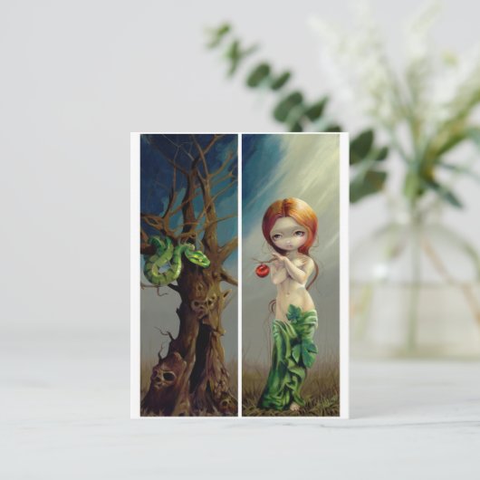 Postkarte "Eve and the Tree of Knowledge" (Stehend Vorderseite)