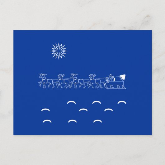 Postkarte - Fahrt mit dem Weihnachtsmann (Vorderseite)