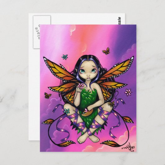 Postkarte "Fairy at Sunset" (Vorne/Hinten)