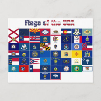 Postkarte "Flaggen der USA"