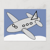 Postkarte - Flugzeug, das über Wolken fliegt (Vorderseite)