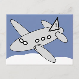 Postkarte - Flugzeug, das über Wolken fliegt