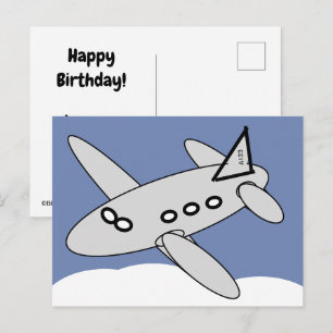 Postkarte - Flugzeug fliegt über Wolken