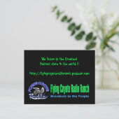Postkarte / Flying coyote Radio Ranch (Stehend Vorderseite)