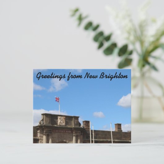 Postkarte "Fort Perch Rock" (Stehend Vorderseite)