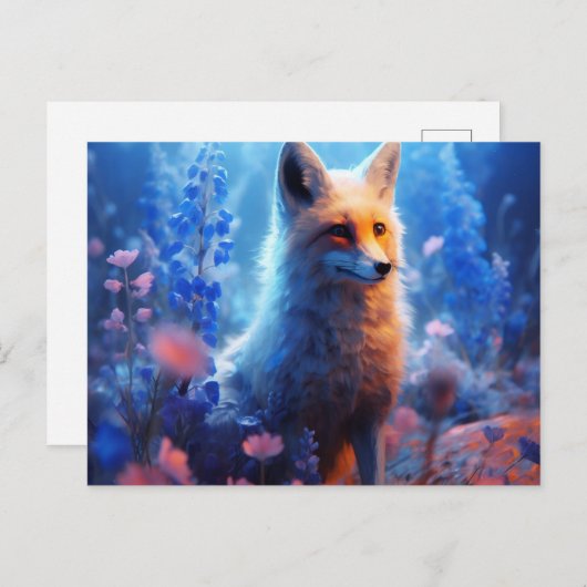 Postkarte Fox Blaulicht (Vorne/Hinten)