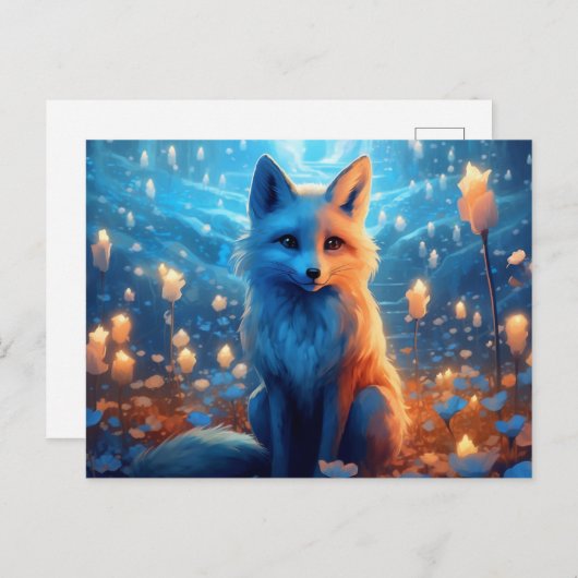 Postkarte Fox Blaulicht (Vorne/Hinten)