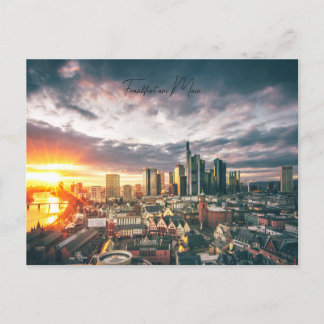 Postkarte Frankfurt am Main im Sonnenuntergang