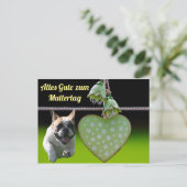 Postkarte französische Bulldogge Muttertag (Stehend Vorderseite)