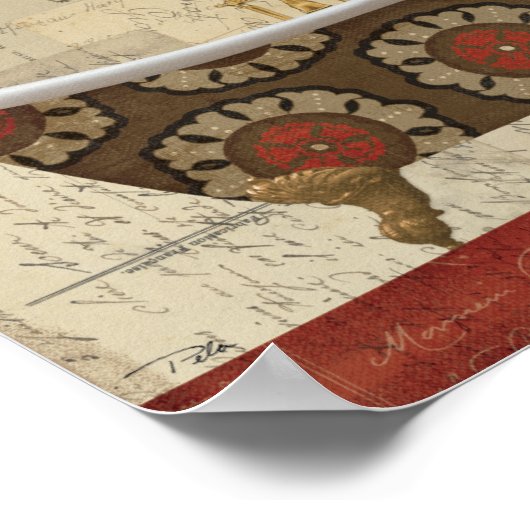 Postkarte Französisches Badezimmer Poster (Ecke)