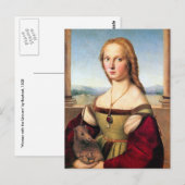 Postkarte: Frau mit dem Einhorn Postkarte (Vorne/Hinten)