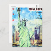 Postkarte (* Freiheitsstatue) (Vorne/Hinten)