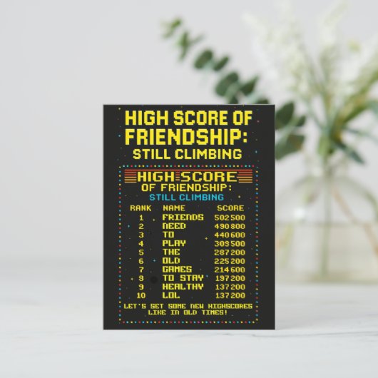 Postkarte „Friendship Highscore“ (Stehend Vorderseite)