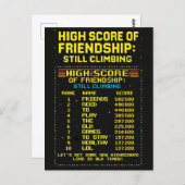 Postkarte „Friendship Highscore“ (Vorne/Hinten)