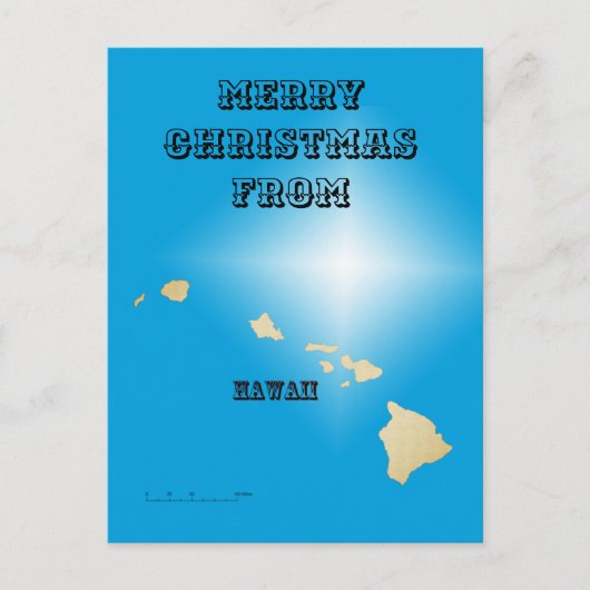 Postkarte - Frohe Weihnachten aus Hawaii (Vorderseite)
