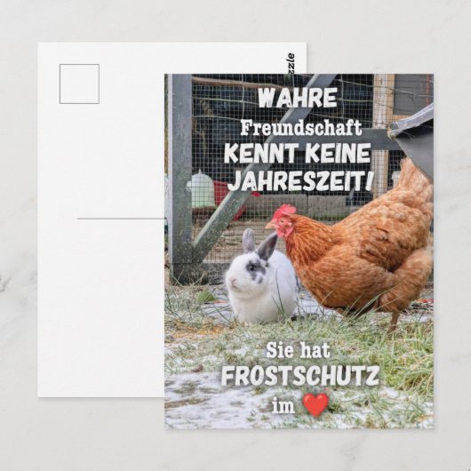 Postkarte „Frostschutz im Herzen“ (Vorne/Hinten)
