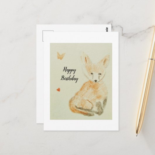 Postkarte Fuchs (Vorderseite/Rückseite Beispiel)