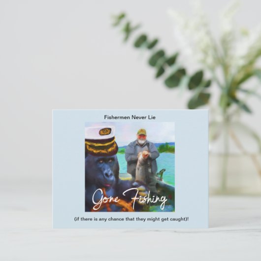 Postkarte "Funny Fishing" (Stehend Vorderseite)