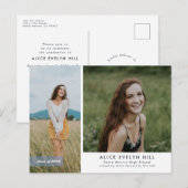 Postkarte für Abschluss mit Doppelrahmen (Vorne/Hinten)