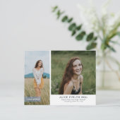 Postkarte für Abschluss mit Doppelrahmen (Stehend Vorderseite)